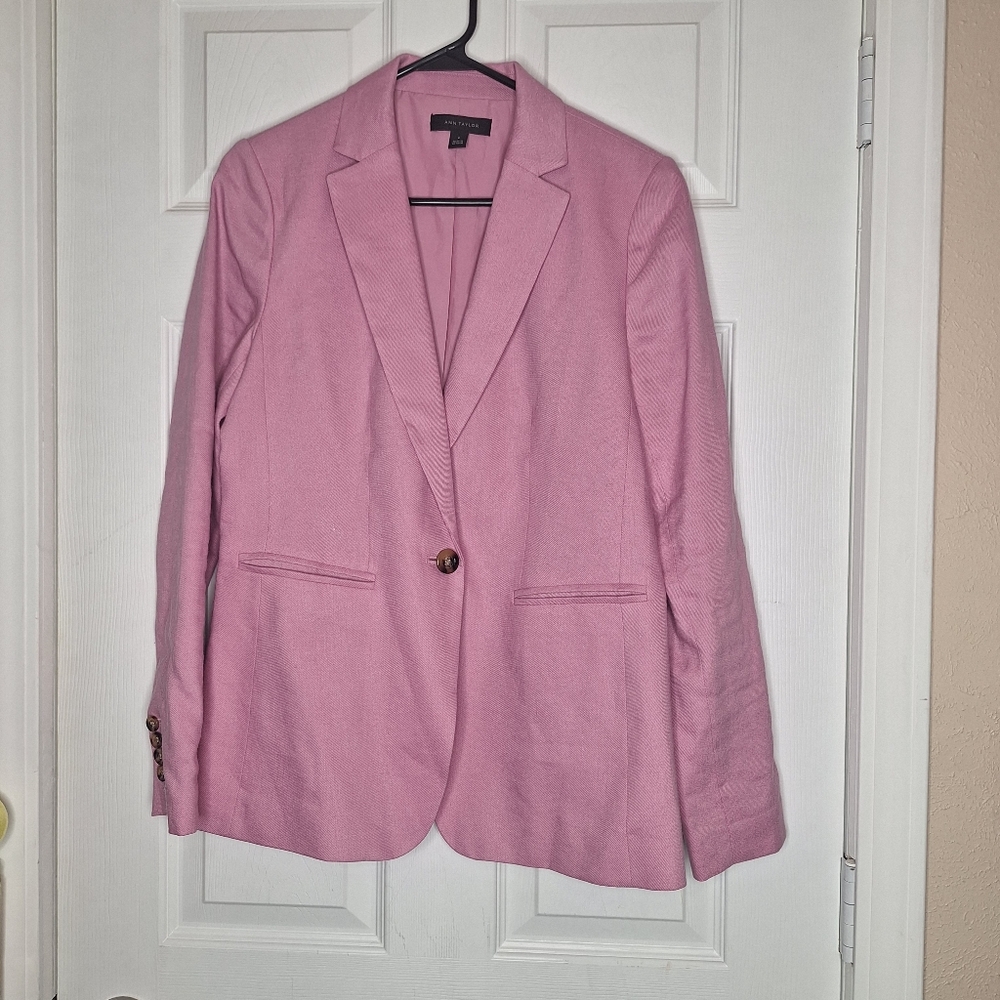 Ann Taylor Pink Single-Button Blazer